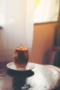 Close-up of coffee on table