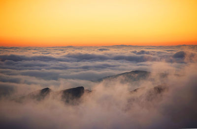 Scenic view of clouds against sky during sunset