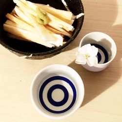 Close-up of coffee cup on table