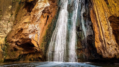 Scenic view of waterfall