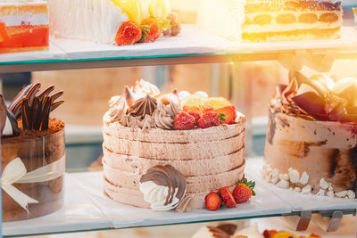 Close-up of cupcakes on table