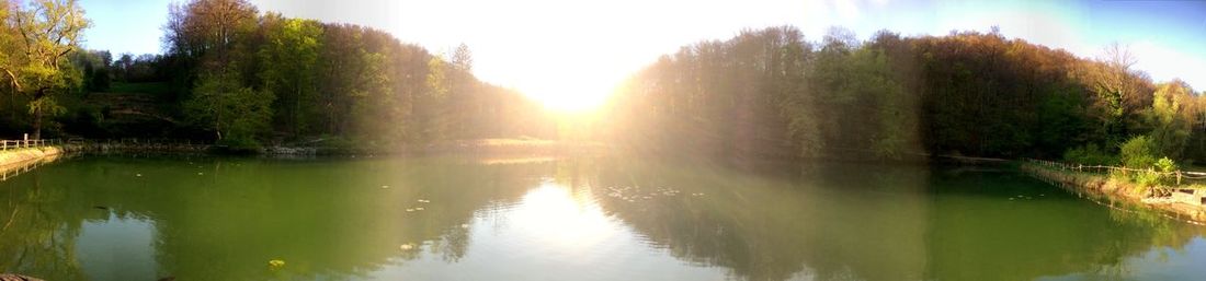 Panoramic view of lake against sky