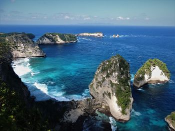 High angle view of sea against sky