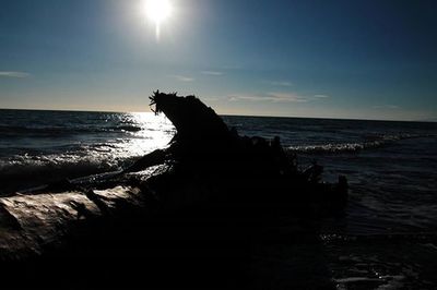 Scenic view of sea at sunset