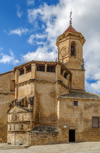 Low angle view of old building against sky