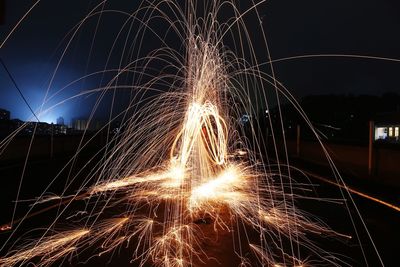 Long exposure shot of sparkler