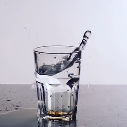 Close-up of water against white background