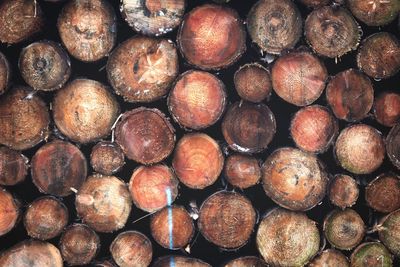 Full frame shot of logs