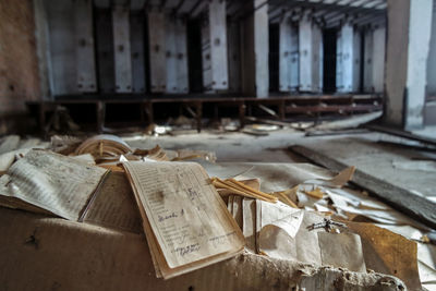 Interior of abandoned building