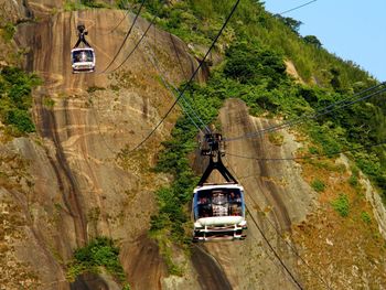 Overhead cable car on road