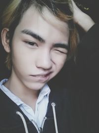 Close-up portrait of young woman