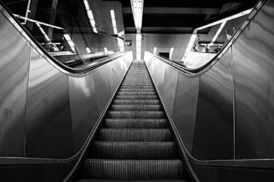 View of escalator in subway station