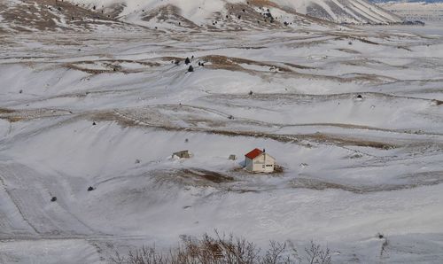 Scenic view of snow covered landscape