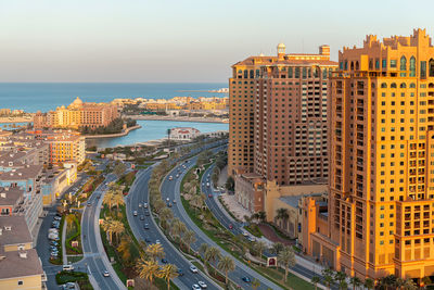 Aerial view of peral qatar porto arabia