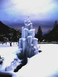 Scenic view of snow covered landscape