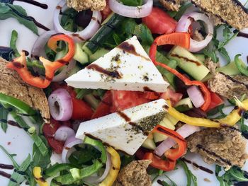 Close-up of vegetable salad in plate