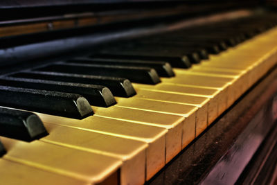 Close-up of piano