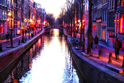 View of canal along buildings