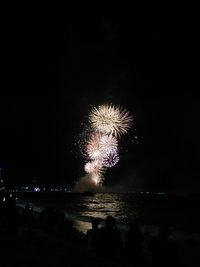 Firework display at night