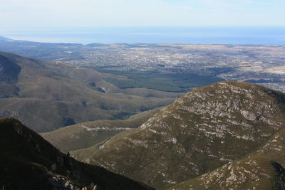 High angle view of landscape against sky