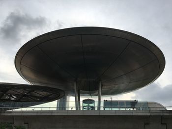 Low angle view of office building against sky