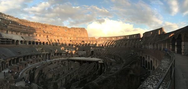 Panoramic view of historic building in city against sky