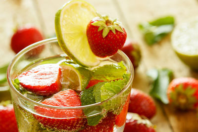 Close-up of food on table