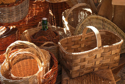 Full frame shot of wicker basket