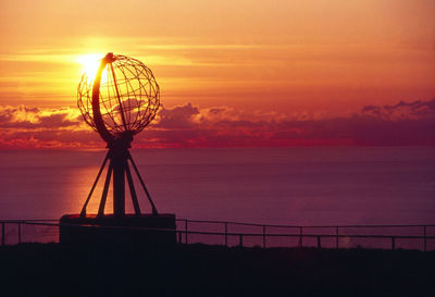 Norway, the nord cap at sunset.