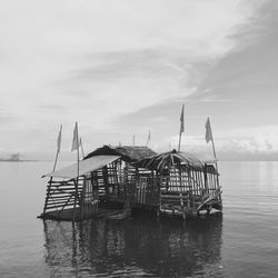 Ship in sea against sky