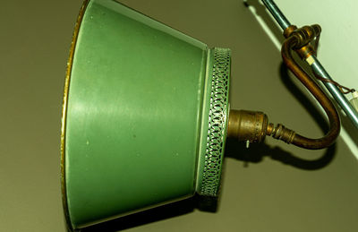 High angle view of electric fan on wall