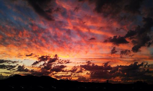 Scenic view of dramatic sky at sunset