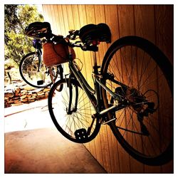 Bicycle parked at parking lot