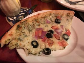High angle view of meal served in plate