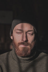 Close-up portrait of a young man