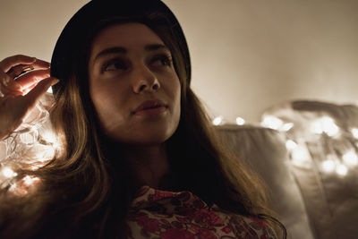 Portrait of beautiful young woman