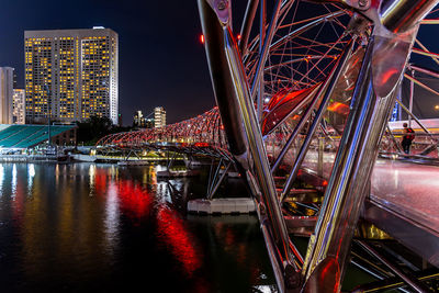 The helix brudge  in singapore at night