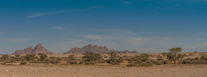 Panorama photo of the spitzkoppe in the erongo mountains, namibia