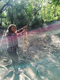 Portrait of smiling boy in water