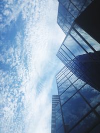 Low angle view of modern building against sky