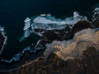 High angle view of beach and sea