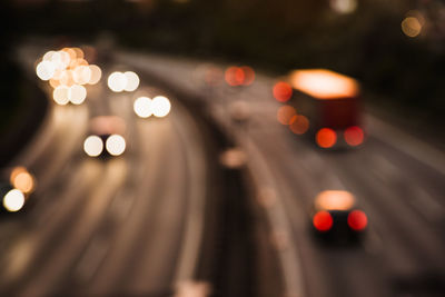 Defocused image of illuminated road