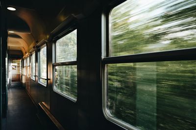 Empty corridor of train