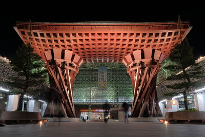 View of illuminated building at night