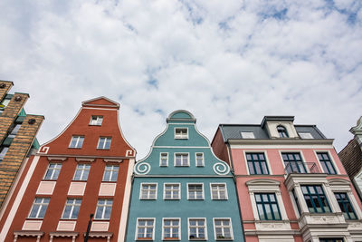 Low angle view of residential buildings against sky