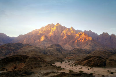 Mountains in the desert in saudi arabia taken in january 2022