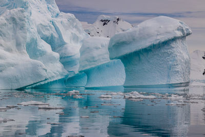 Scenic view of frozen lake against sky