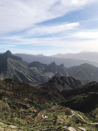 Scenic view of mountains against sky