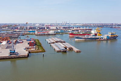 Boats in harbor