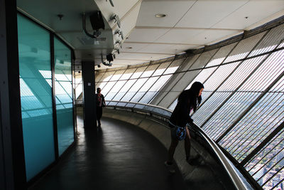 Woman standing in cn tower